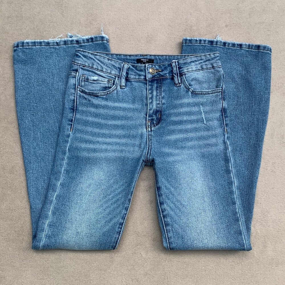 Forever 21 Kids Mid Rise Flare Jeans Sz 13-14 - Picture 3 of 16